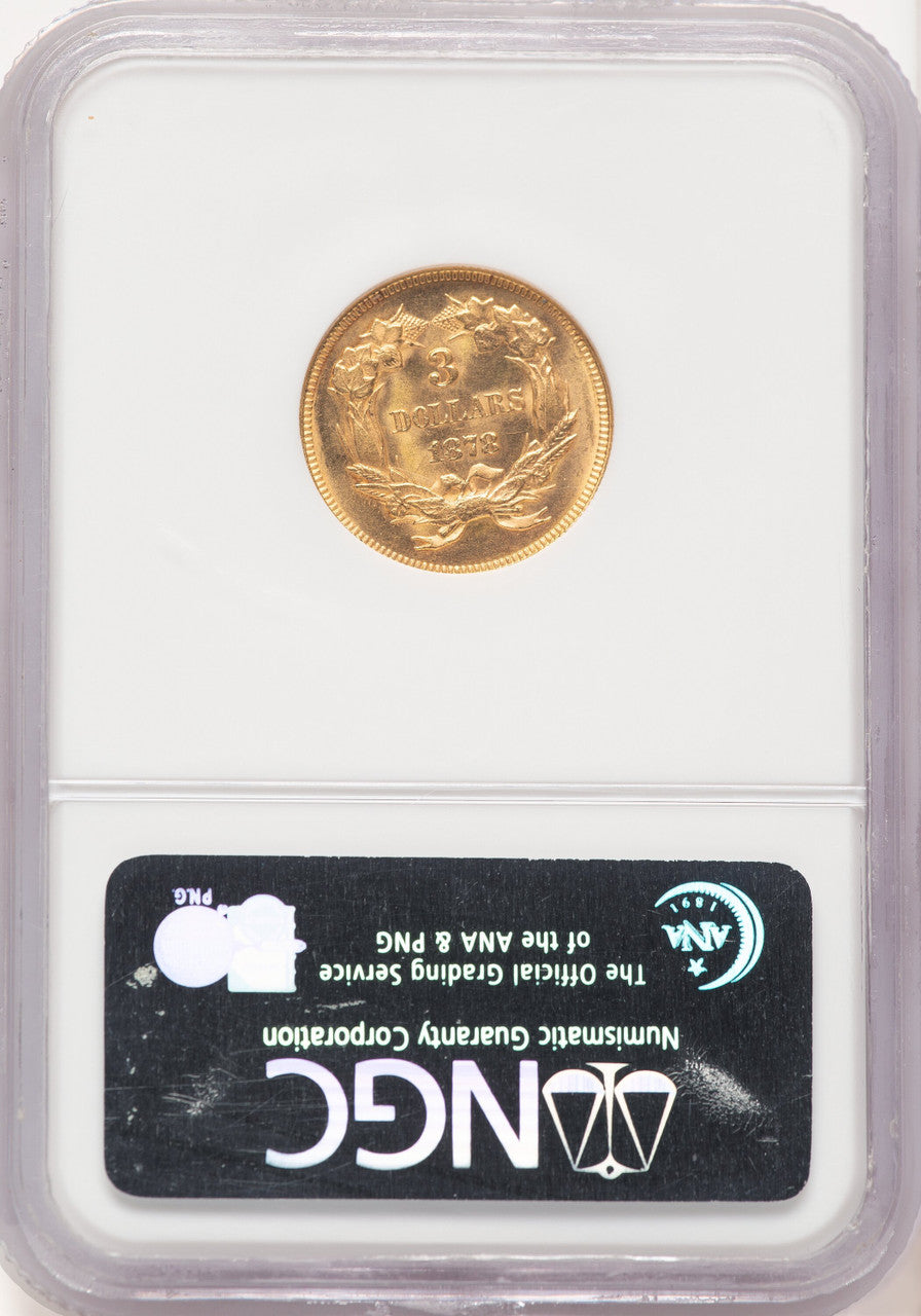1878 $3 Three Dollar Gold Pieces NGC MS65