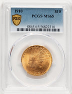 1910 $10 Indian Eagle PCGS MS65