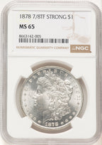 1878 7/8TF STRONG Morgan Dollar NGC MS65 (780482022)