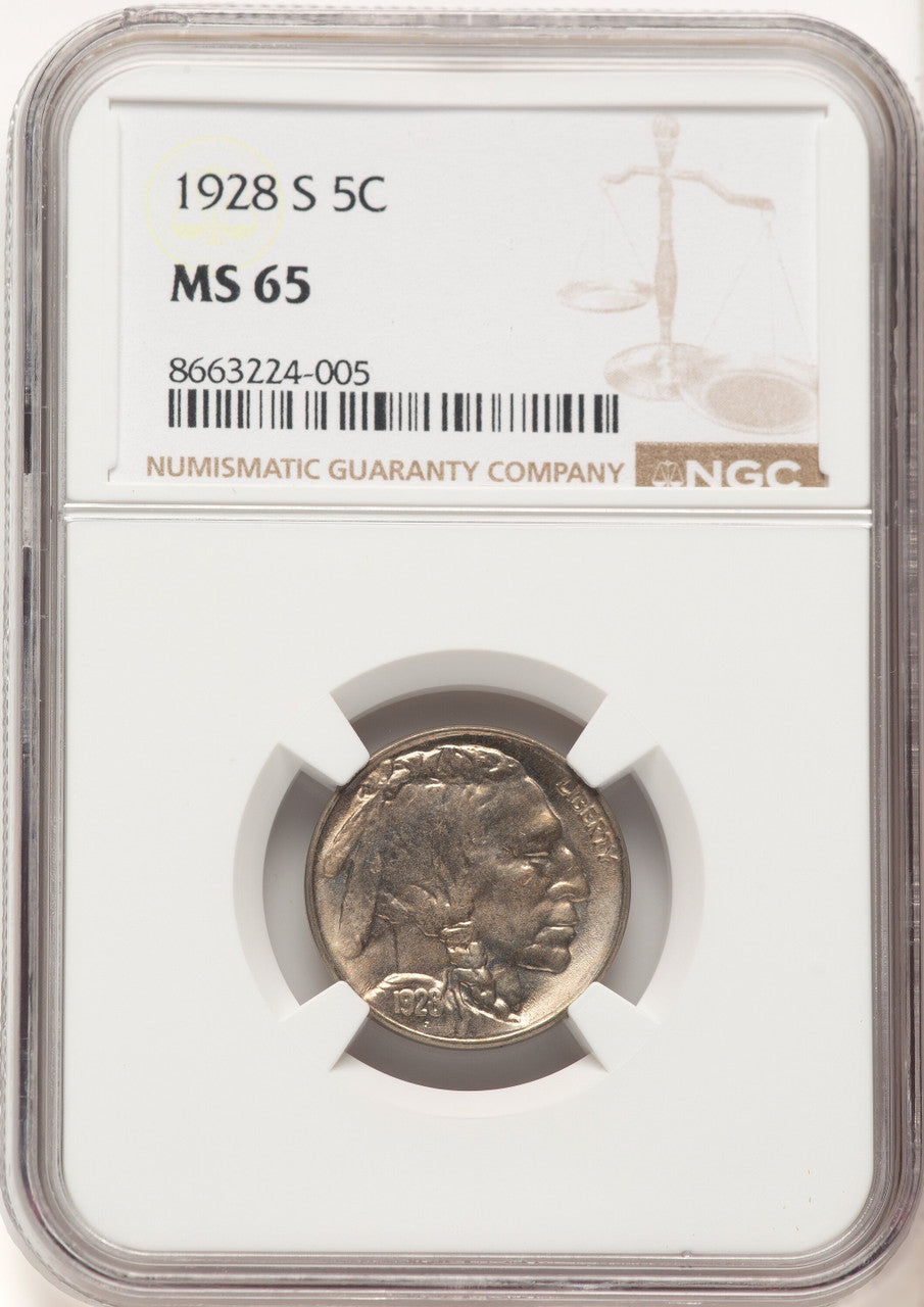 1928-S 5C Buffalo Nickel NGC MS65
