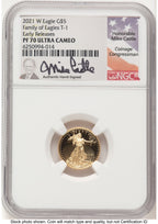 2021-W Type 1 Proof Gold Eagle 1/10 oz ER Mike Castle NGC PF70 (780491008)