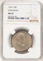 1936 50C Cincinnati Commemorative Silver NGC MS67 (780492010)