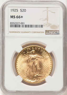 1925 $20 Saint-Gaudens Double Eagle NGC MS66+ (780502002)