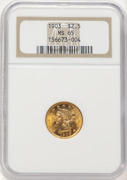1903 $2.50 Liberty Quarter Eagle NGC MS65 (780502009)