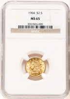 1904 $2.50 Liberty Quarter Eagle NGC MS65 (780502010)