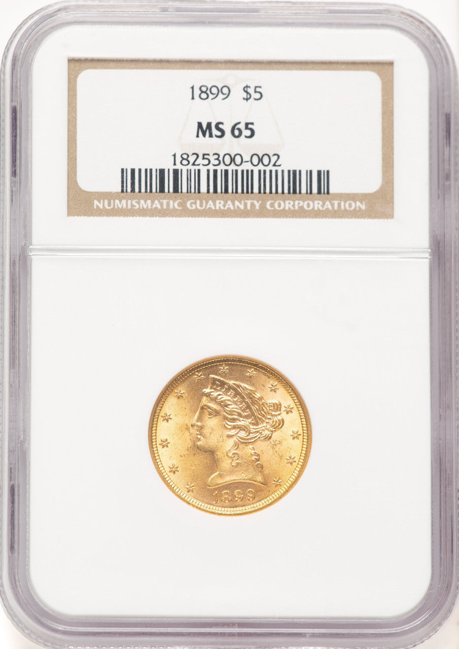 1899 $5 Liberty Half Eagle NGC MS65 (780502012)
