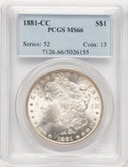 1881-CC Morgan Dollar PCGS MS66 (780514004)