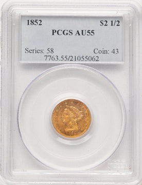1852 $2.50 Liberty Quarter Eagle PCGS AU55 (780514007)