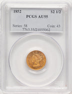 1852 $2.50 Liberty Quarter Eagle PCGS AU55 (780514007)