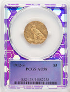1912-S $5 Indian Half Eagle PCGS AU58 (780514011)