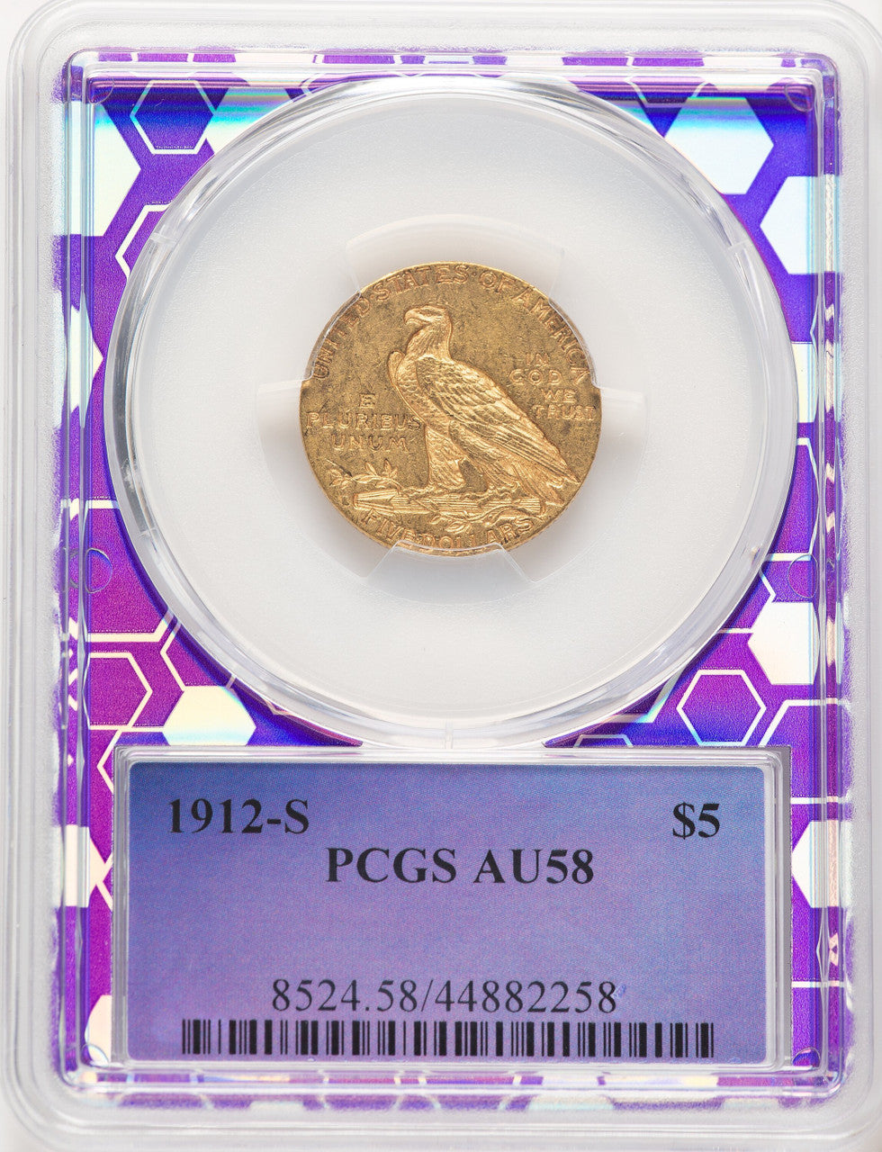 1912-S $5 Indian Half Eagle PCGS AU58 (780514011)