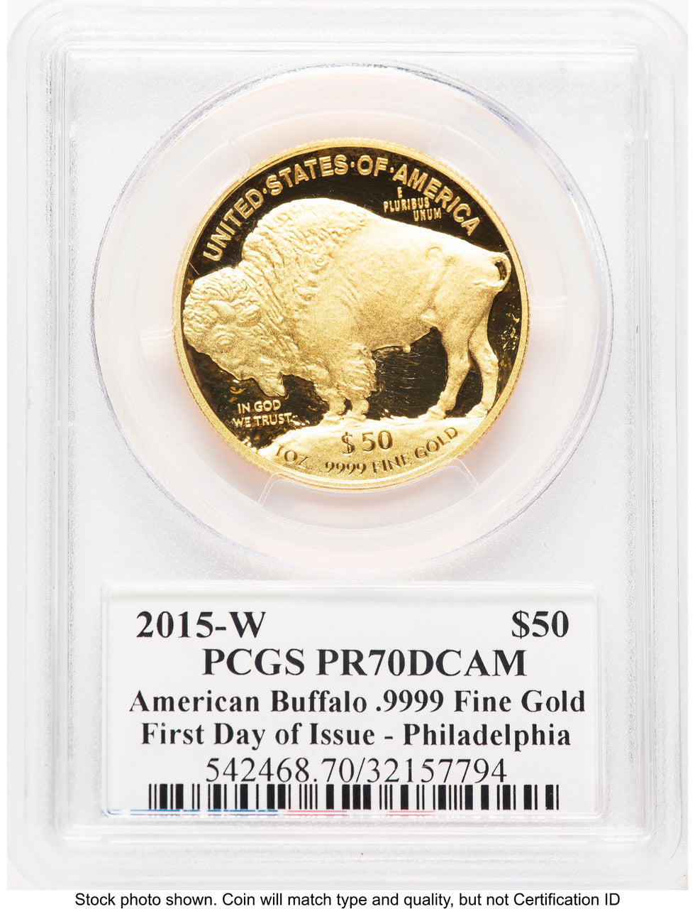 2015-W Proof Gold Buffalo 1 oz FDI Philadelphia PCGS PR70 Ed Moy