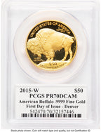 2015-W Proof Gold Buffalo 1 oz FDI Denver PCGS PR70 Ed Moy