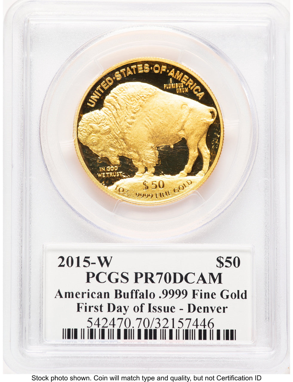2015-W Proof Gold Buffalo 1 oz FDI Denver PCGS PR70 Ed Moy