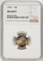 1951 10C FB Roosevelt Dime NGC MS68 (780530005)