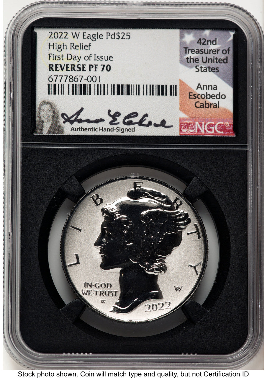 2022-W Palladium Eagle 1 oz REV FDI Anna Cabral NGC PF70