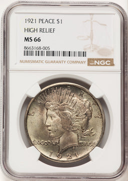 1921 Peace Dollar NGC MS66 (780571003)