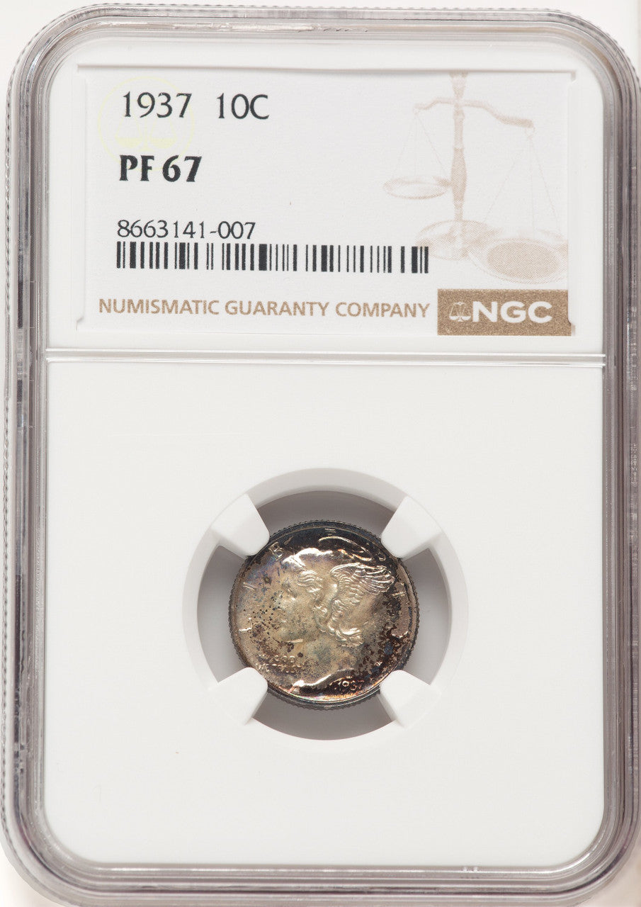 1937 10C Proof Mercury Dime NGC PR67 (780571005)