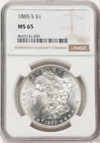 1885-S Morgan Dollar NGC MS65