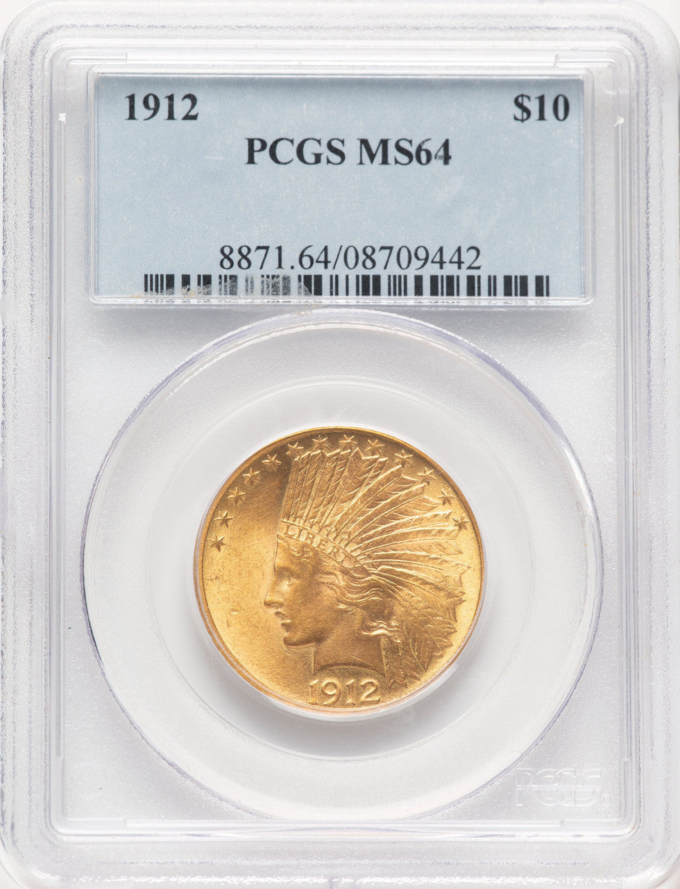 1912 $10 Indian Eagle PCGS MS64 (780573001)