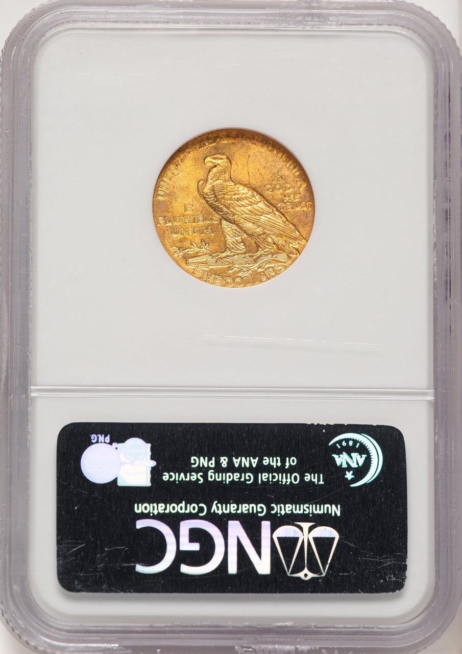 1911 $5 Indian Half Eagle NGC MS64 (780576001)