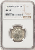 1916 25C Standing Liberty Standing Liberty Quarter NGC AU55