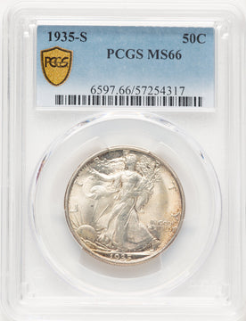 1935-S 50C Walking Liberty Half Dollar PCGS MS66 (780578105)
