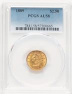 1889 $2.50 Liberty Quarter Eagle PCGS AU58