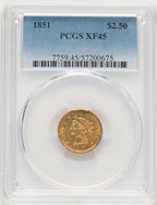 1851 $2.50 Liberty Quarter Eagle PCGS XF45