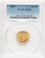 1899 $2.50 Liberty Quarter Eagle PCGS MS62