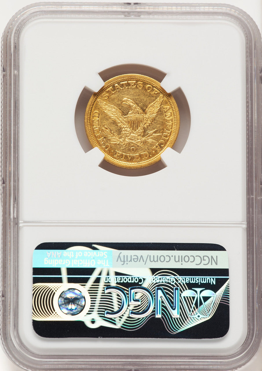 1844-O $5 Liberty Half Eagle NGC AU53 (780578175)