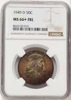 1949-D 50C FL Franklin Half Dollar NGC MS66+