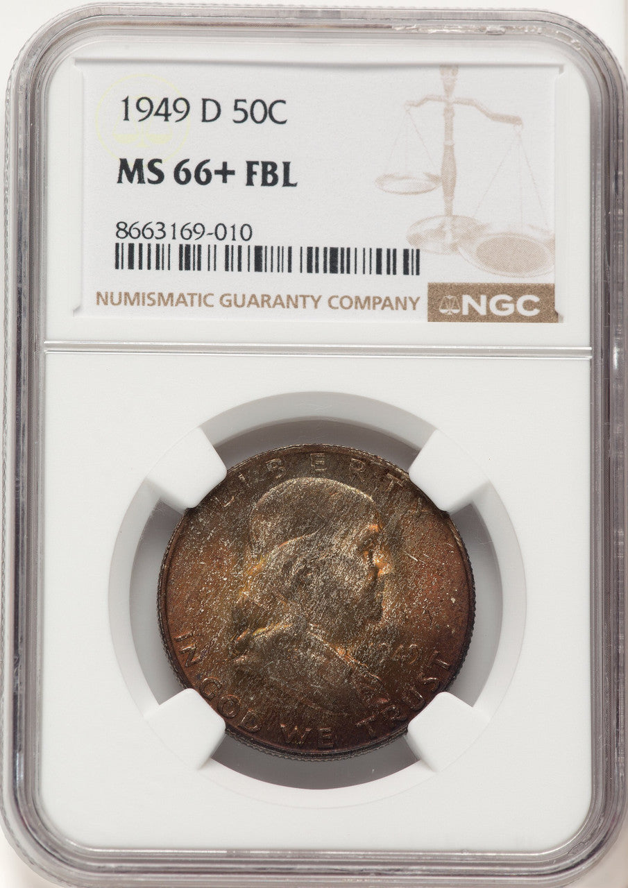 1949-D 50C FL Franklin Half Dollar NGC MS66+