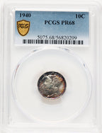 1940 10C Proof Mercury Dime PCGS PR68