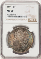 1891 Morgan Dollar NGC MS66