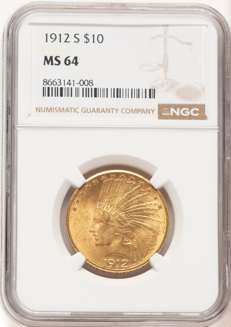 1912-S $10 Indian Eagle NGC MS64