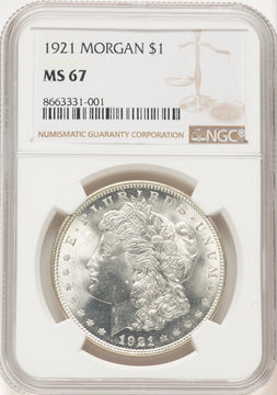1921 Morgan Morgan Dollar NGC MS67
