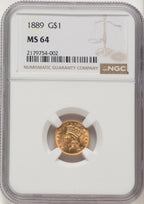 1889 G$1 Gold Dollar NGC MS64