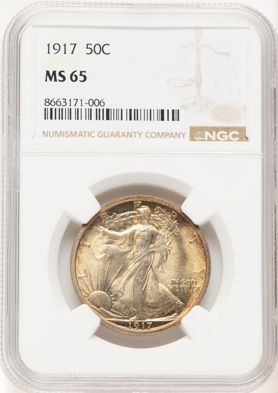 1917 50C Walking Liberty Half Dollar NGC MS65 (780605001)
