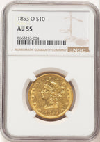 1853-O $10 Liberty Eagle NGC AU55 (780623016)