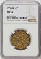 1850-O $10 Liberty Eagle NGC AU53