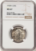 1928-S 25C Standing Liberty Quarter NGC MS67 (780631002)