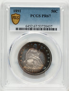 1891 50C Proof Seated Half Dollar PCGS PR67