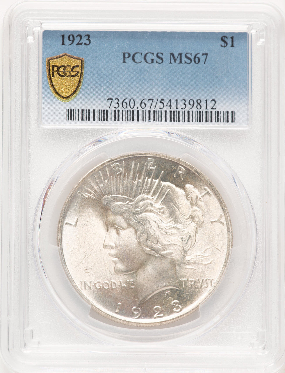 1923 Peace Dollar PCGS MS67 (780697001)