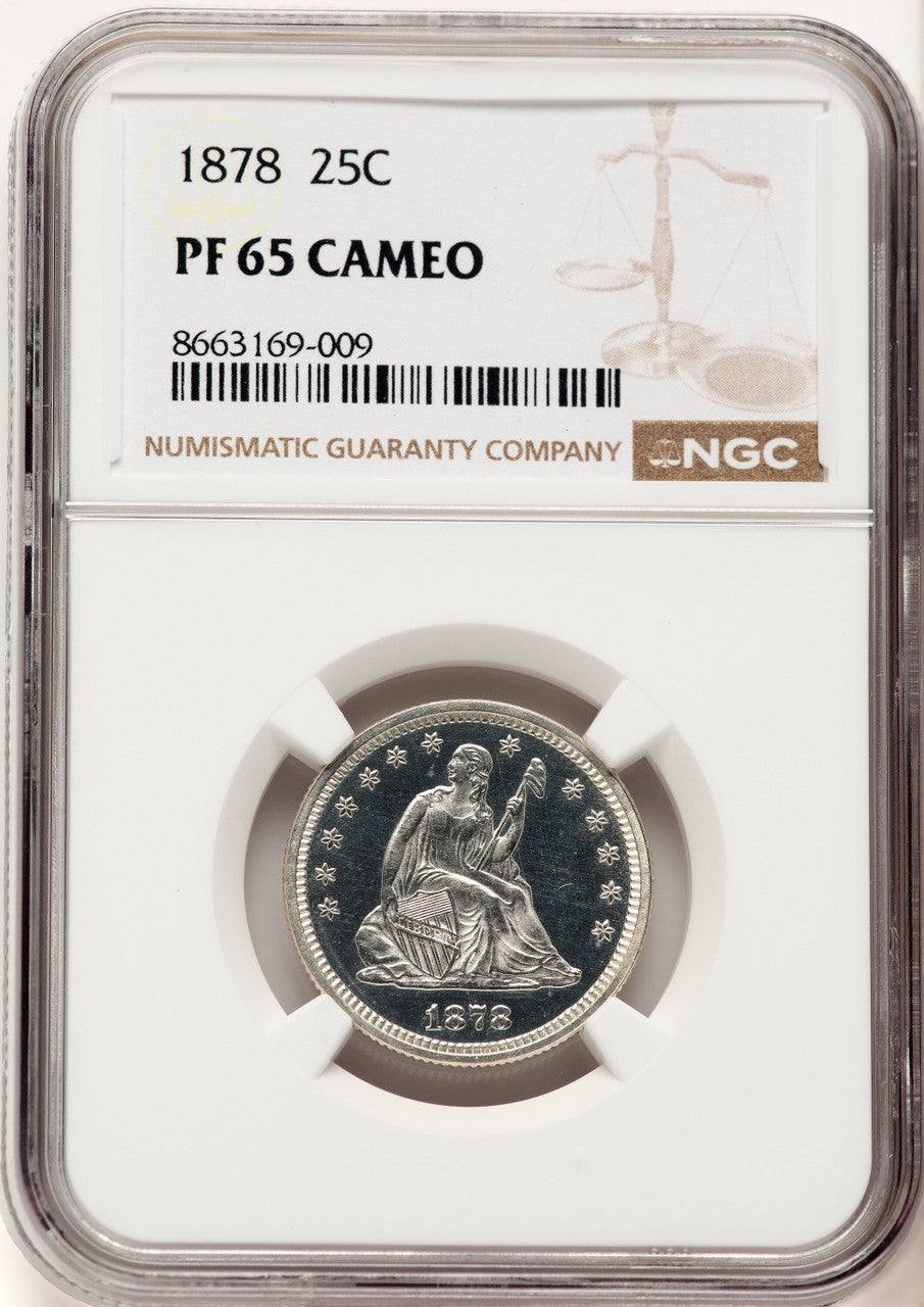 1878 25C CA Proof Seated Quarter NGC PR65