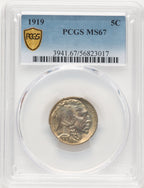 1919 5C Buffalo Nickel PCGS MS67