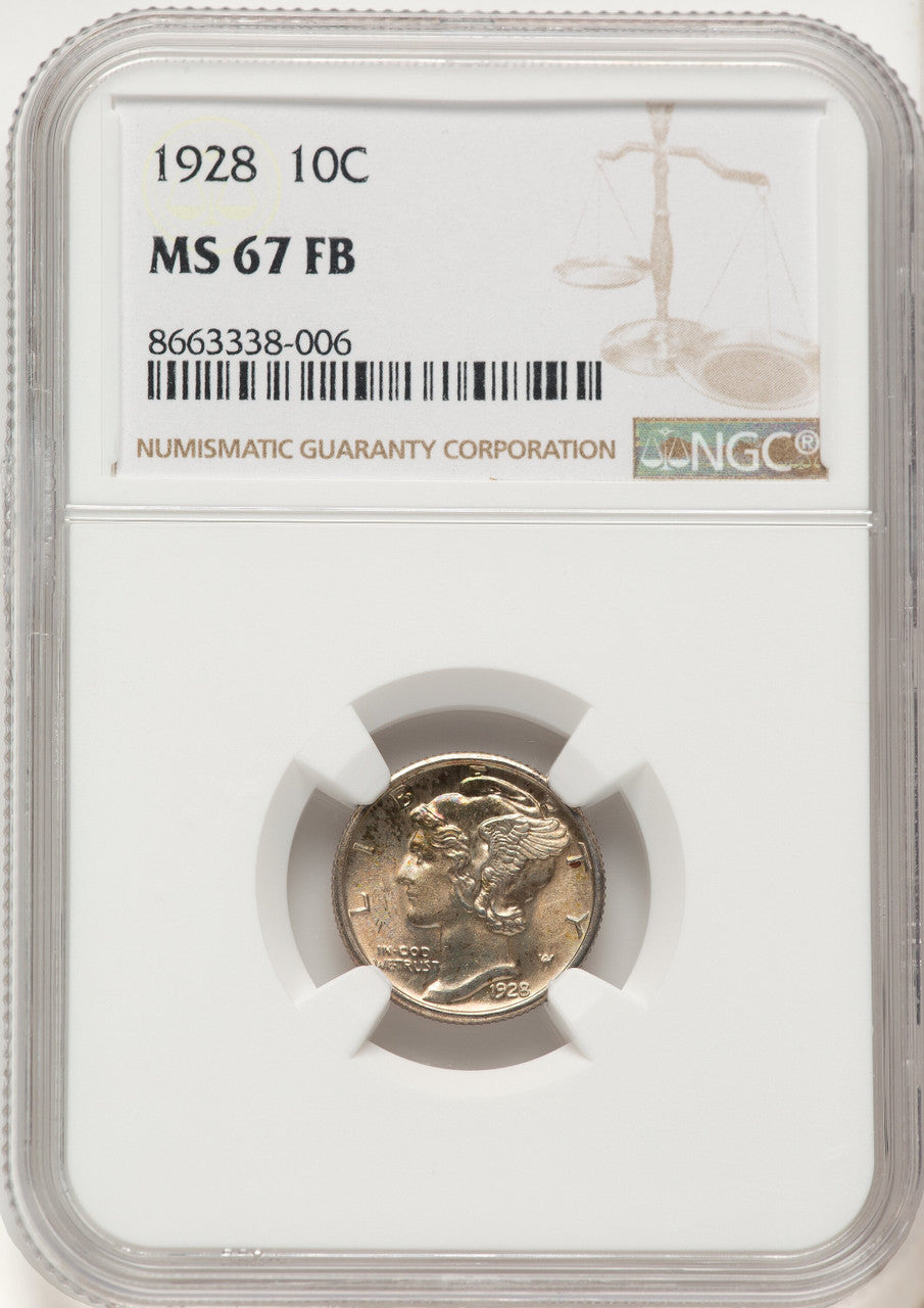 1928 10C FB Mercury Dime NGC MS67 (780753008)