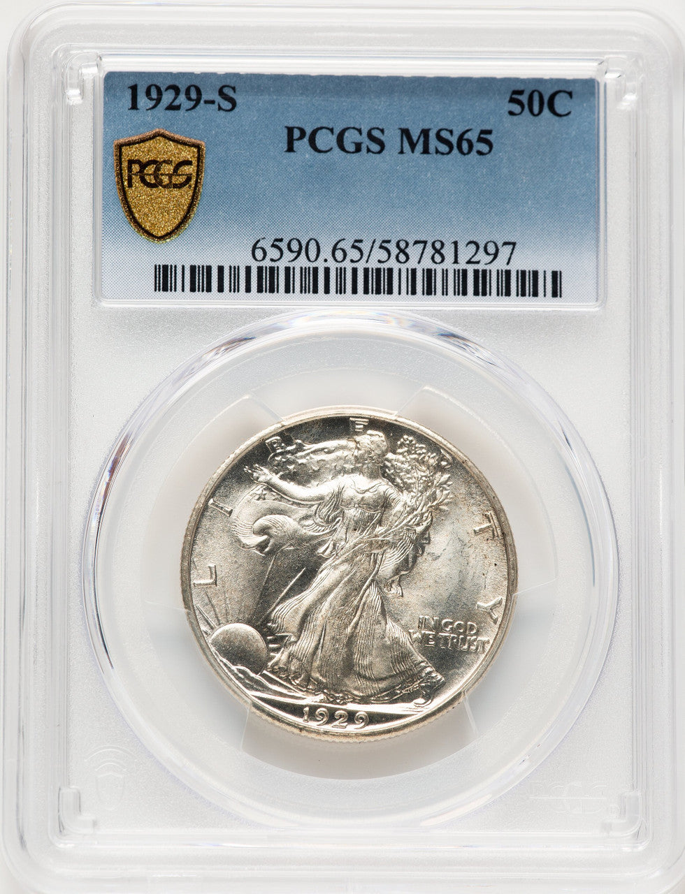 1929-S 50C Walking Liberty Half Dollar PCGS MS65