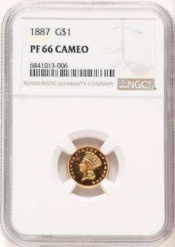 1887 G$1 CA Proof Gold Dollar NGC PR66