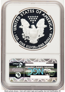 2014-W Proof Silver Eagle 1 oz ER Blue NGC PF70